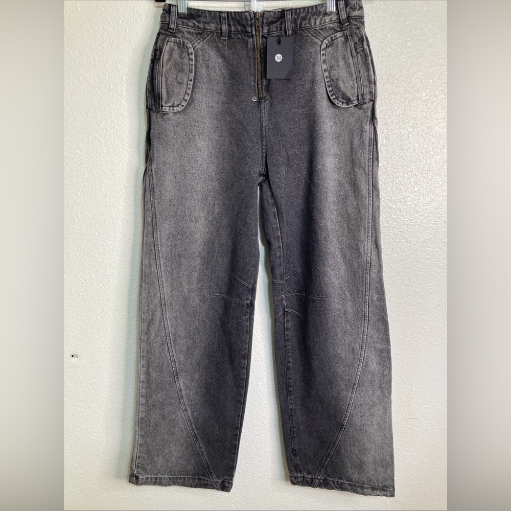Fine Culture Jeans Men Sz M 32X32 Black Loose Wide Leg Baggy Street Grunge Skate